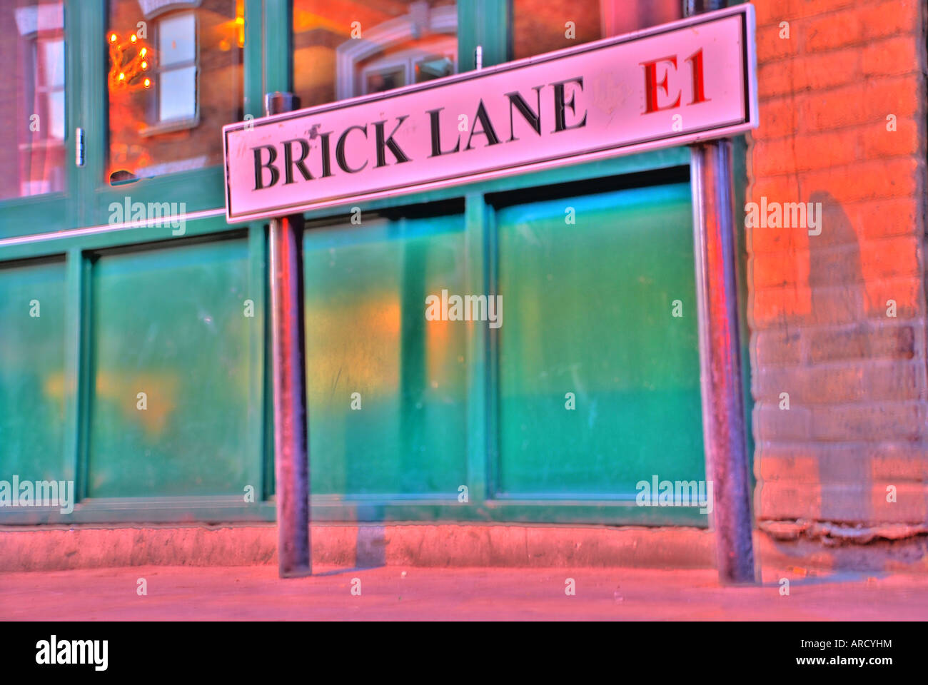 Brick Lane E.I. street sign London Stock Photo
