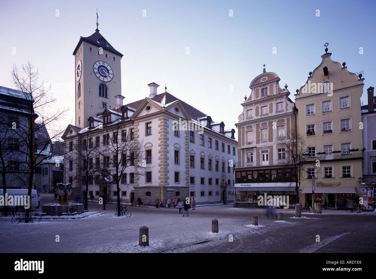 Regensburg, Kohlenmarkt und Rathaus, Stock Photo