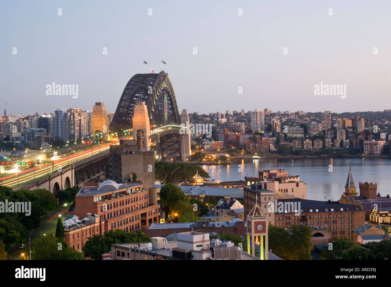 Sydney Harbour Bridge at dawn Sydney New South Wales Australia Stock Photo