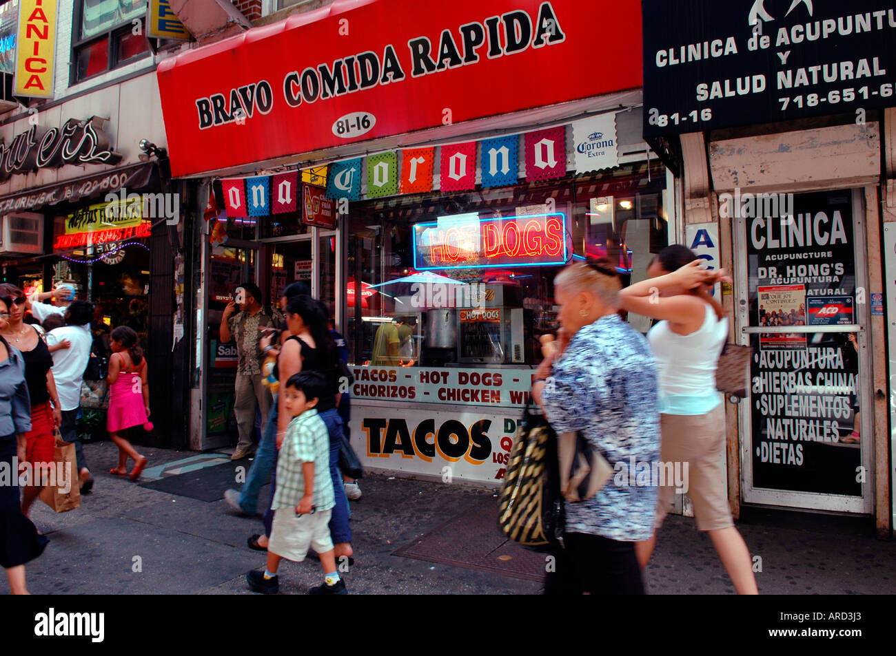 Bravo Comida Rapida Restaurant on Roosevelt Avenue Jackson Heights Queens NYC Stock Photo