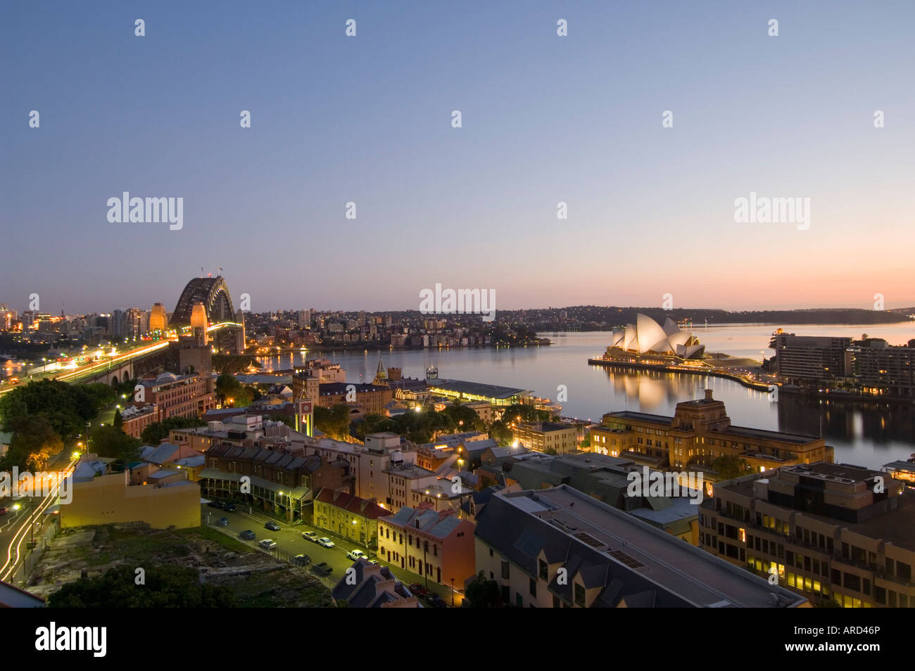 Sydney Harbour at dawn Sydney New South Wales Australia Stock Photo