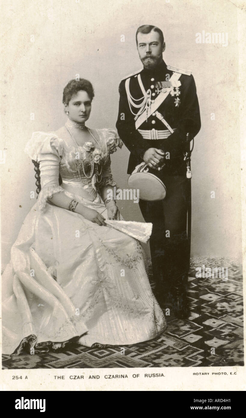 Photographic picture postcard of the Czar and Czarina of Russia Stock Photo