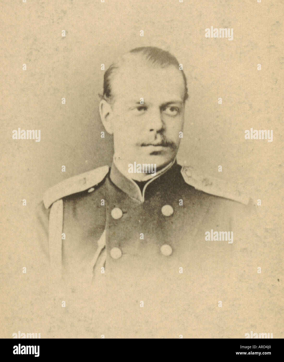 Carte-de-visite photograph of His Imperial Majesty the Tsarevitch circa 1870 Stock Photo