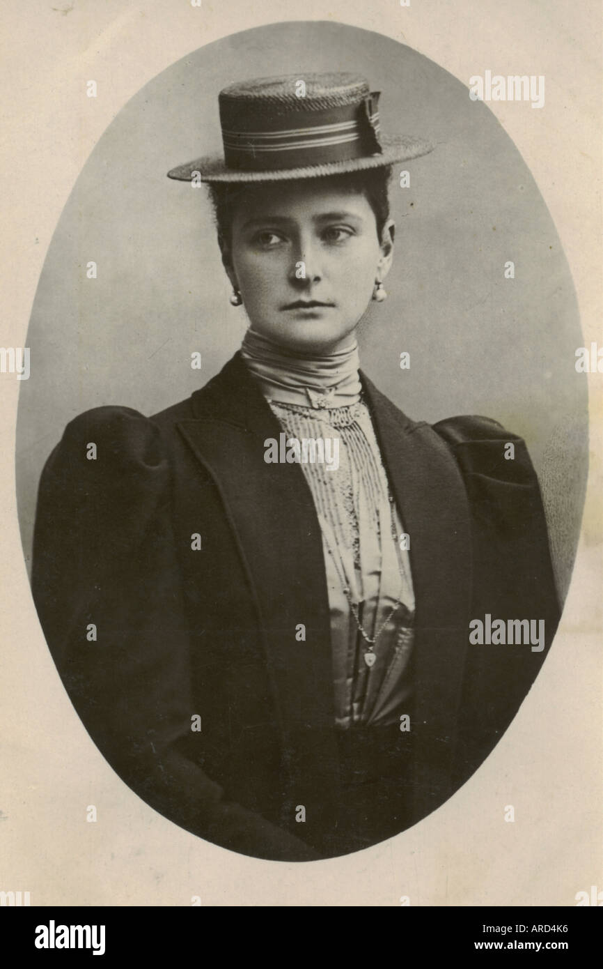 Photographic picture postcard of the Empress of Russia circa 1905 Stock Photo