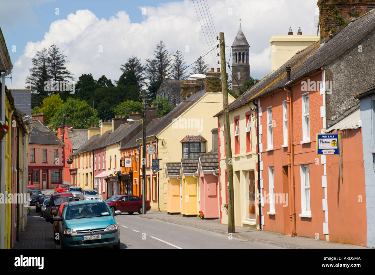 South west Ireland West Cork Timoleague colourful village street Stock