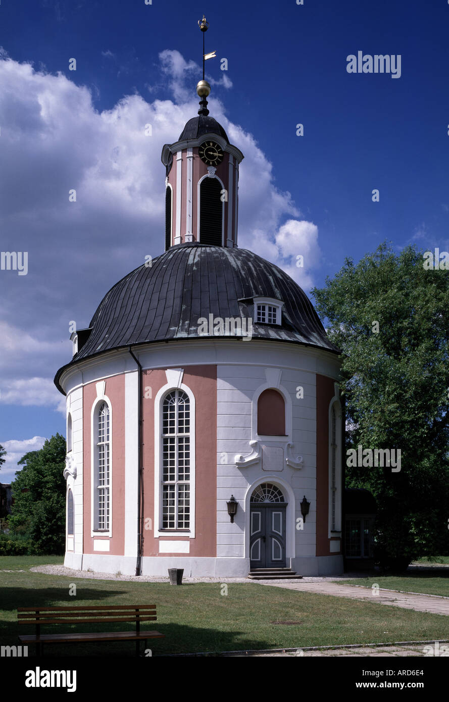 Schwedt, Berlischky-Pavillion, Französische Kirche Stock Photo