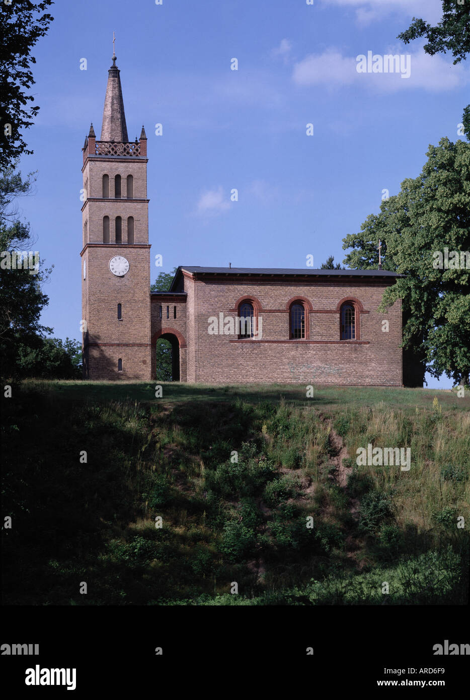 Petzow, Kirche, von Süden Stock Photo