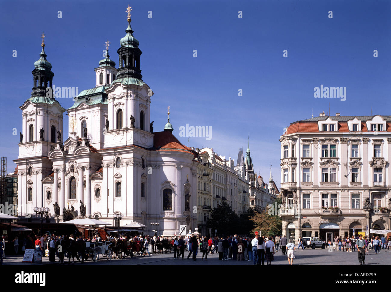 Prag, Altstädter Ring, mit St. Niklaskirche Stock Photo