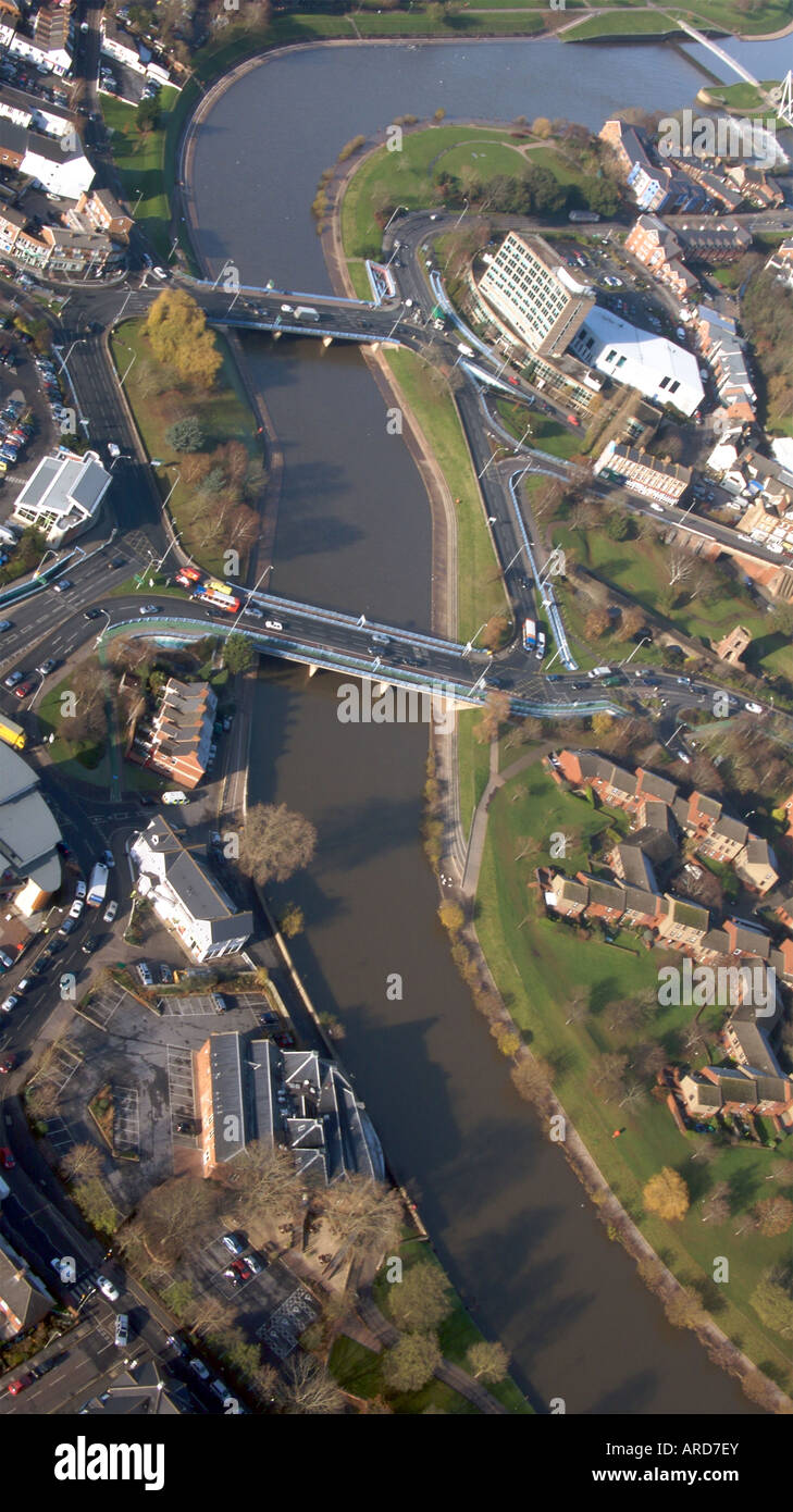 Exeter Rear View Exeter city from the air Devon Uk Stock Photo - Alamy