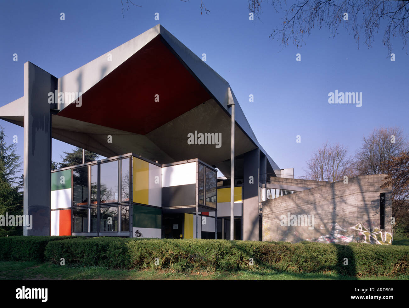 Zürich, Corbusierhaus, Stock Photo