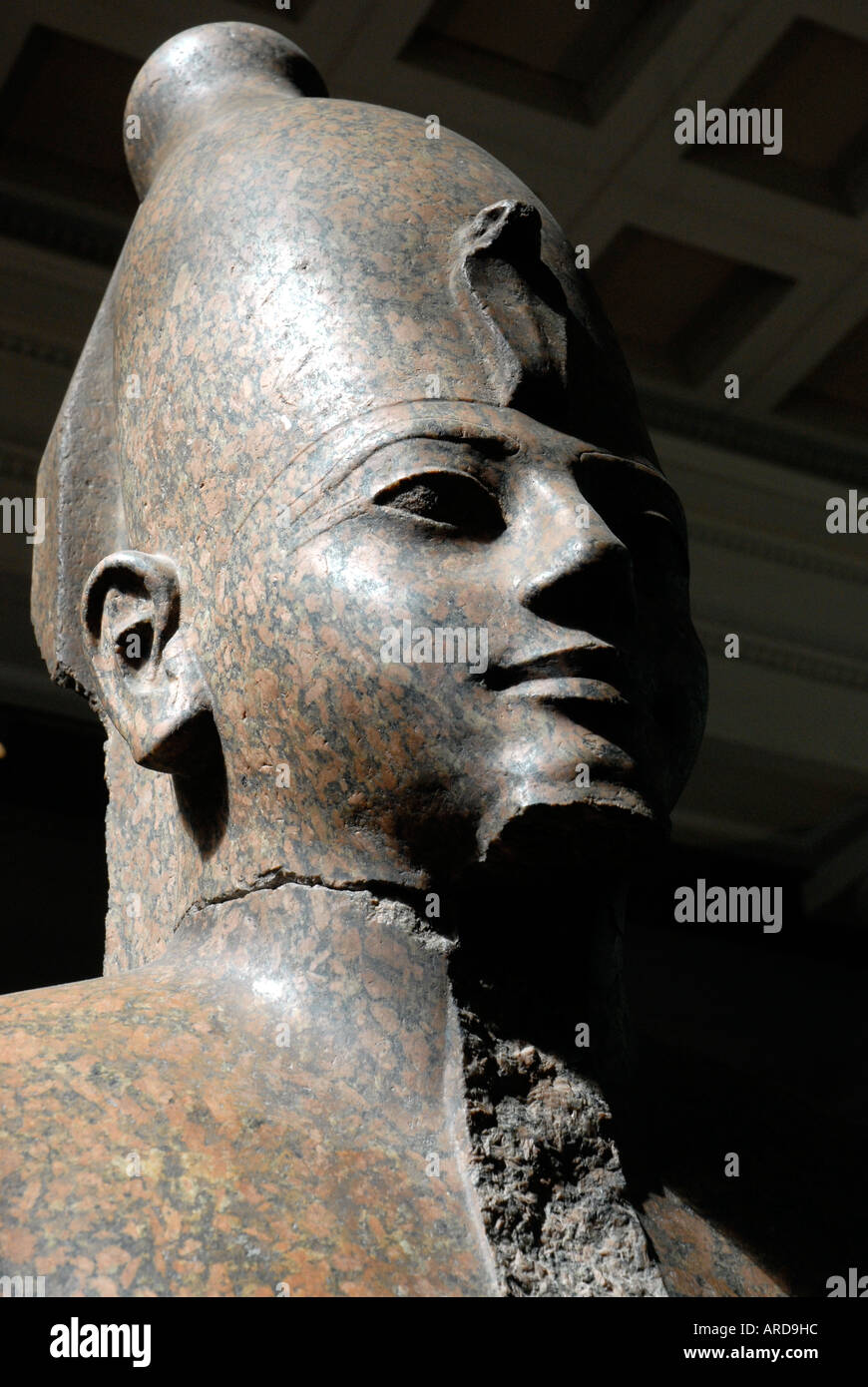 Carved granite Egyptian king in the British Museum Bloomsbury London