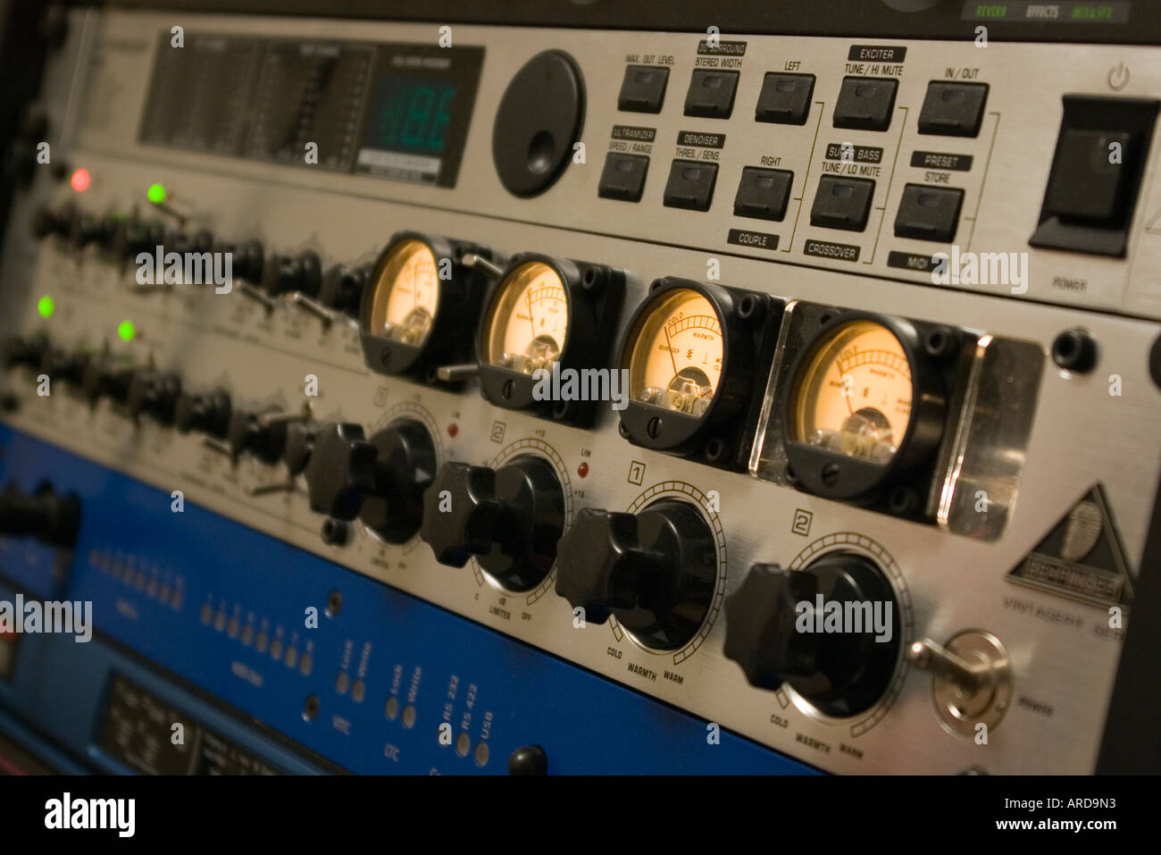 A retro style Behringer signal processing rackmount unit Stock Photo