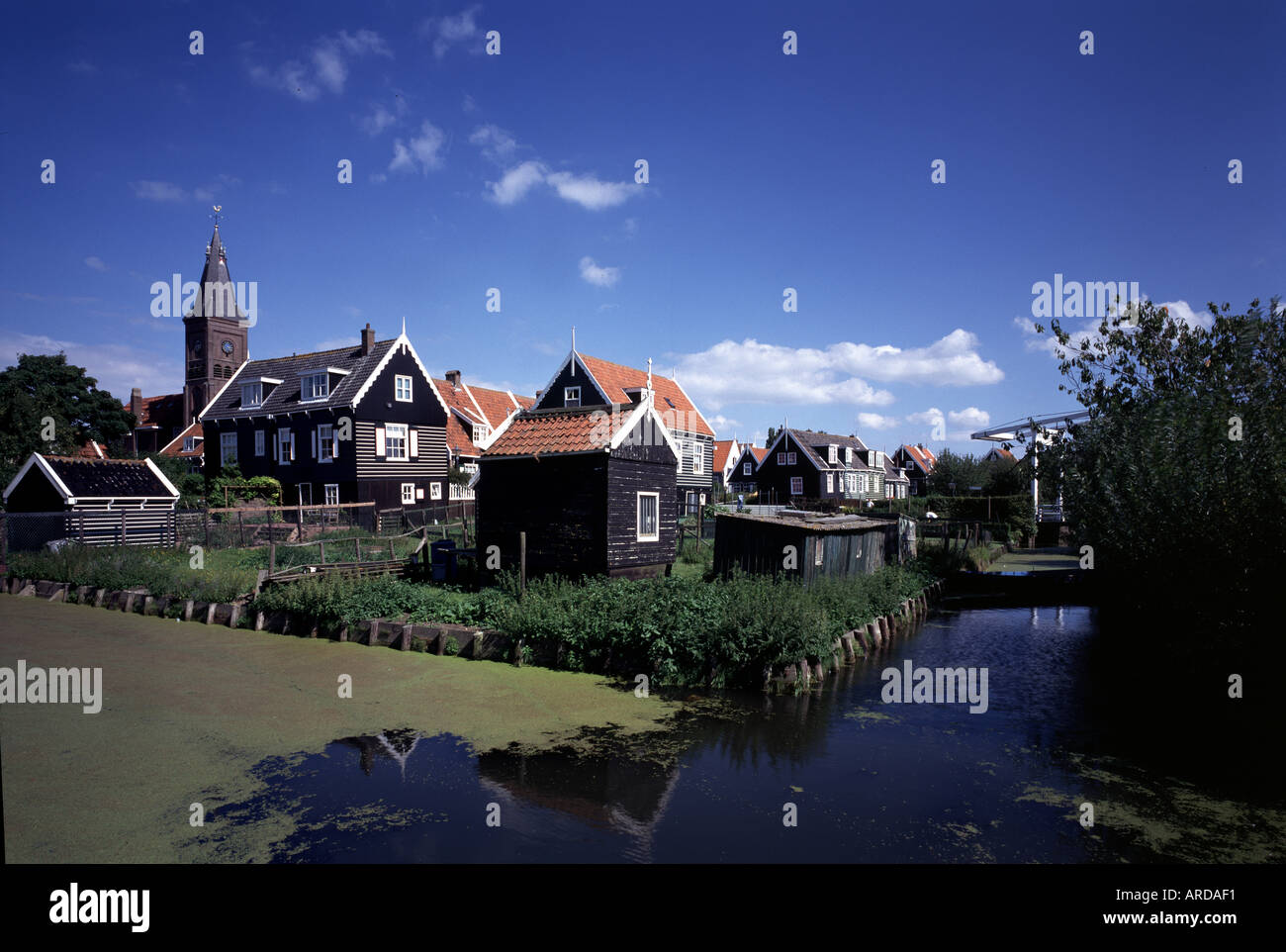 Marken,Halbinsel, Holzhäuser, Stock Photo