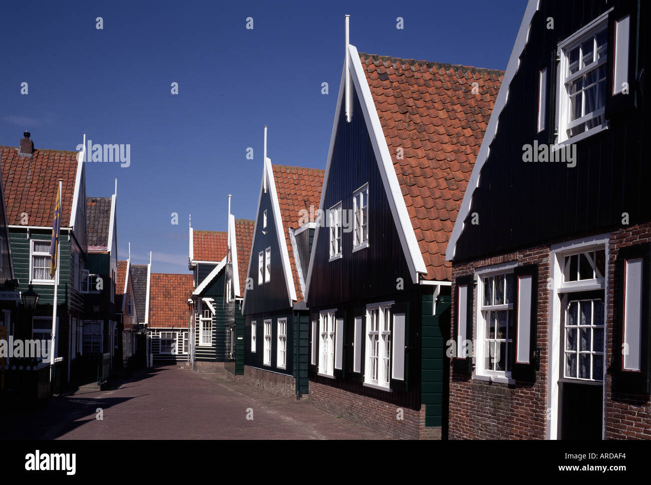 Marken, Halbinsel, Holzhäuser, Stock Photo
