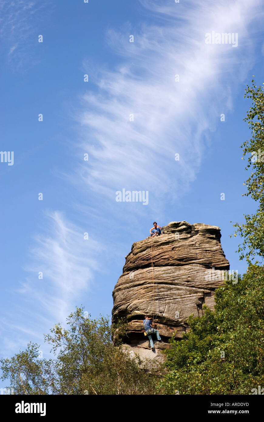 Aerial Ballet & Skyscapes, Froggat Edge, Derbyshire, UK Stock Photo