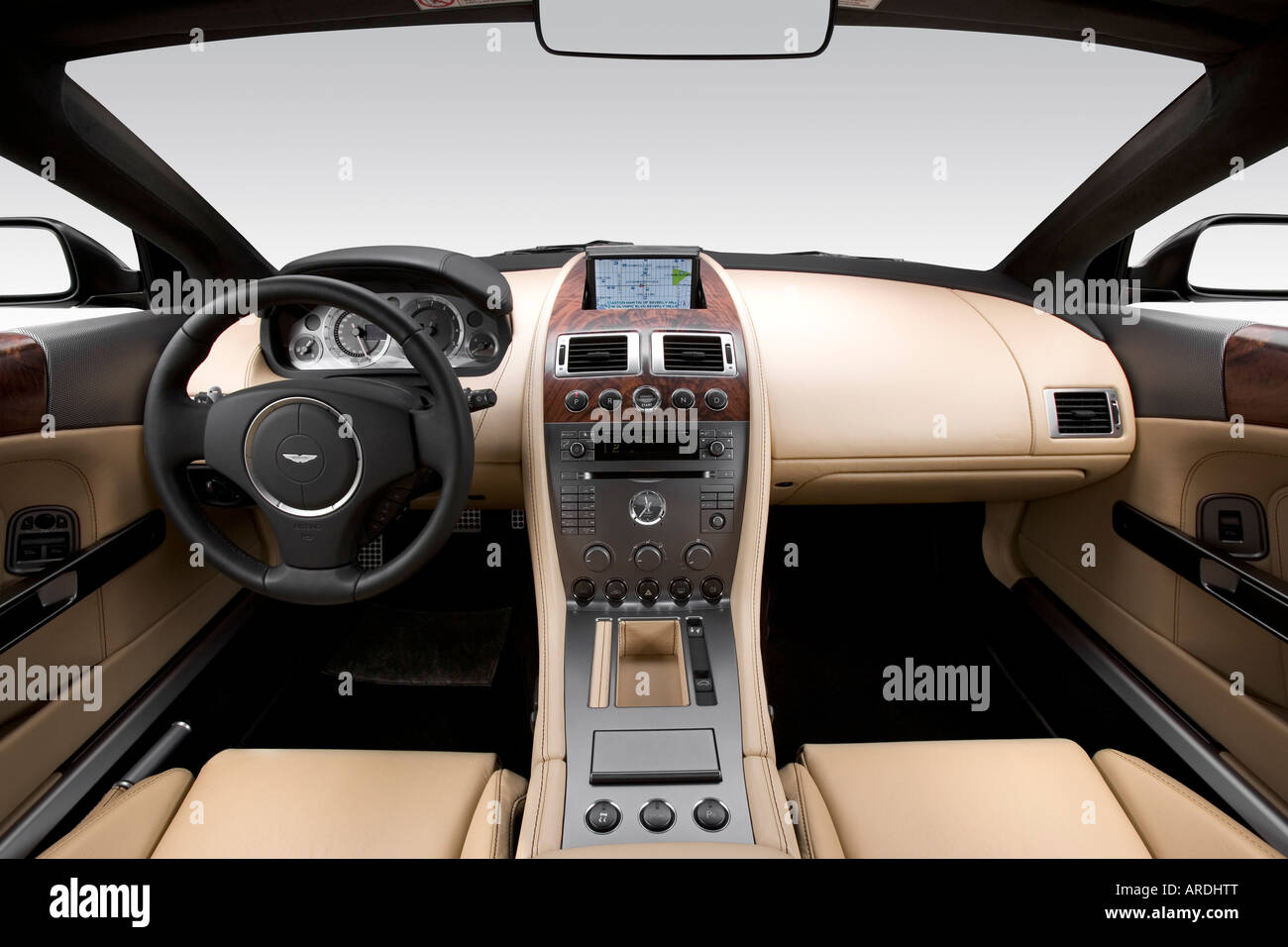 2005 aston martin db9 in black - dashboard, center console, gear