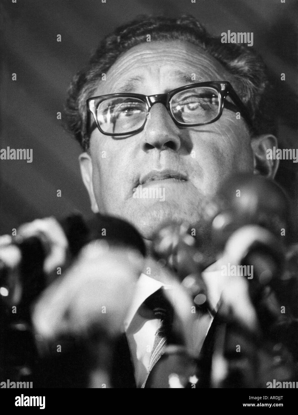 Henry Kissinger addressing an UNCTAD conference in Nairobi Kenya in 1970 Stock Photo