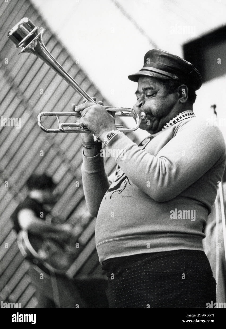 Dizzy Gillespie renowned American jazz musician rehearsing for a