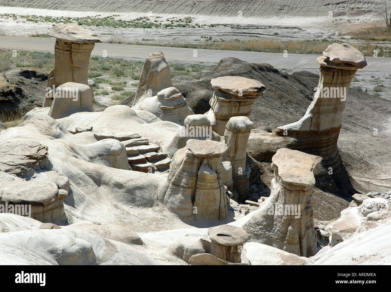 Drumheller Rocks Unusual rock formations called hoodoos stand east of Drumheller Alberta ...