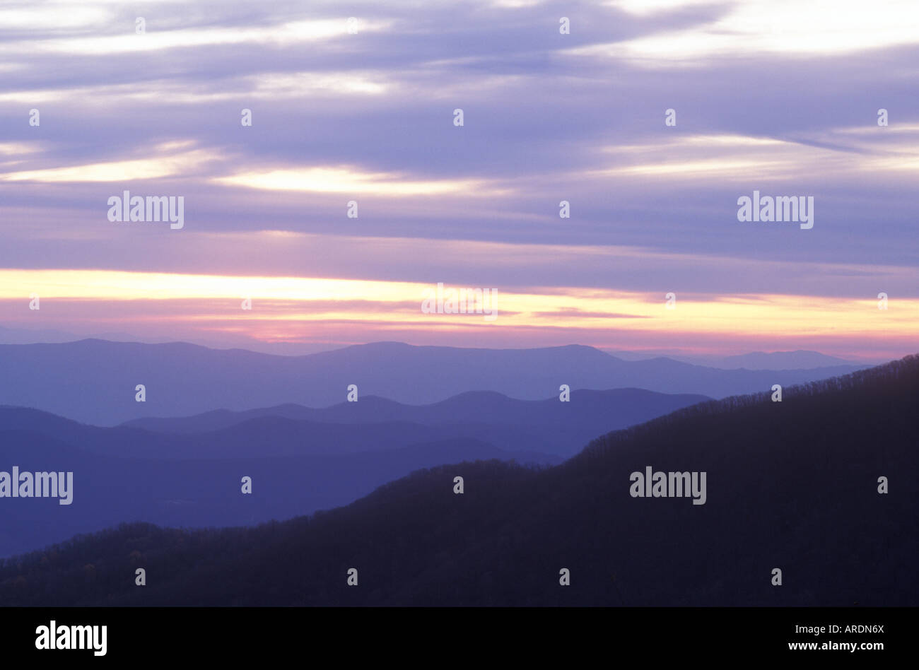 View from the Blue Ridge Parkway Virginia USA Stock Photo