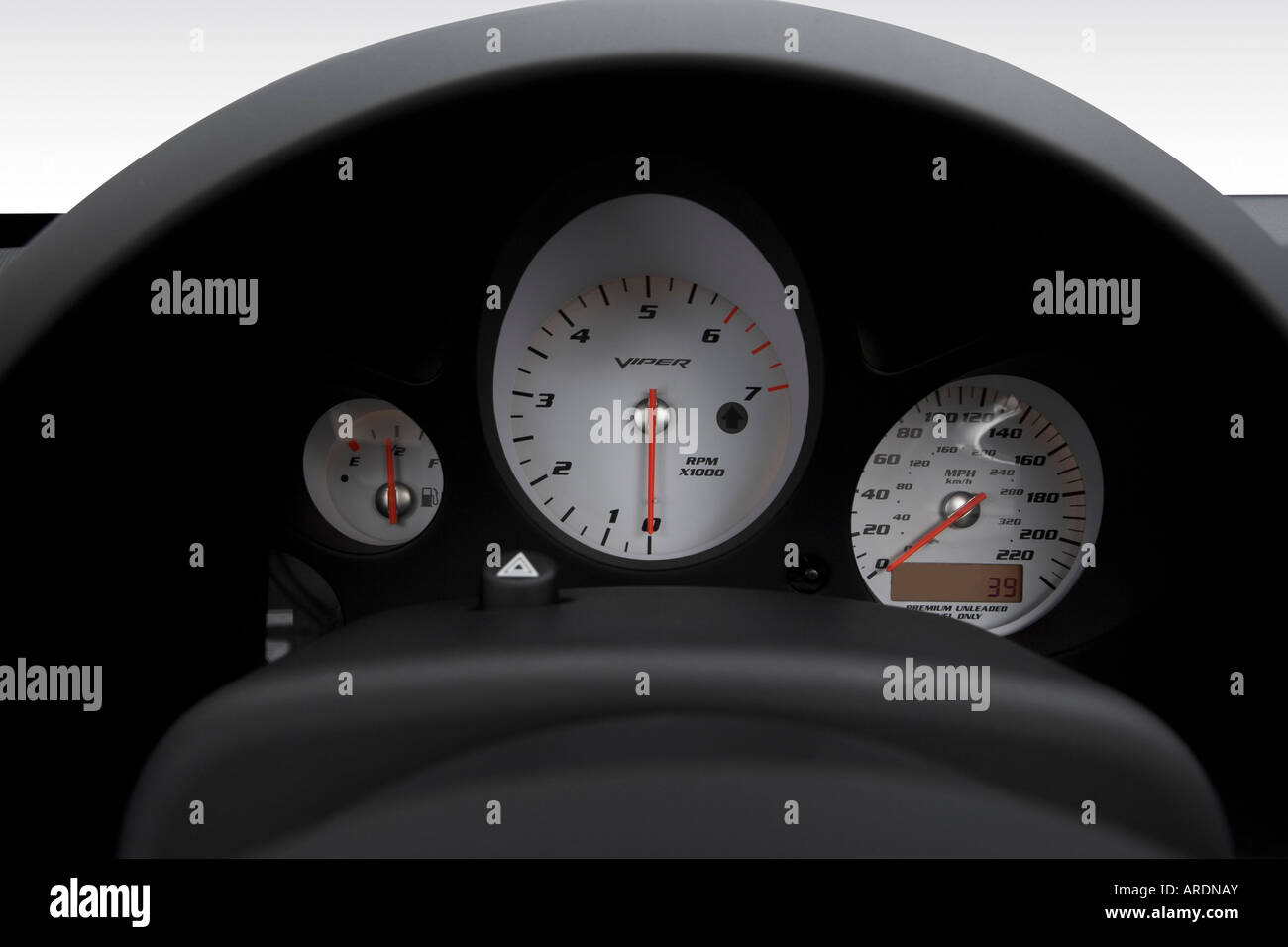 2006 Dodge Viper SRT-10 Roadster in Black - Speedometer/tachometer Stock Photo