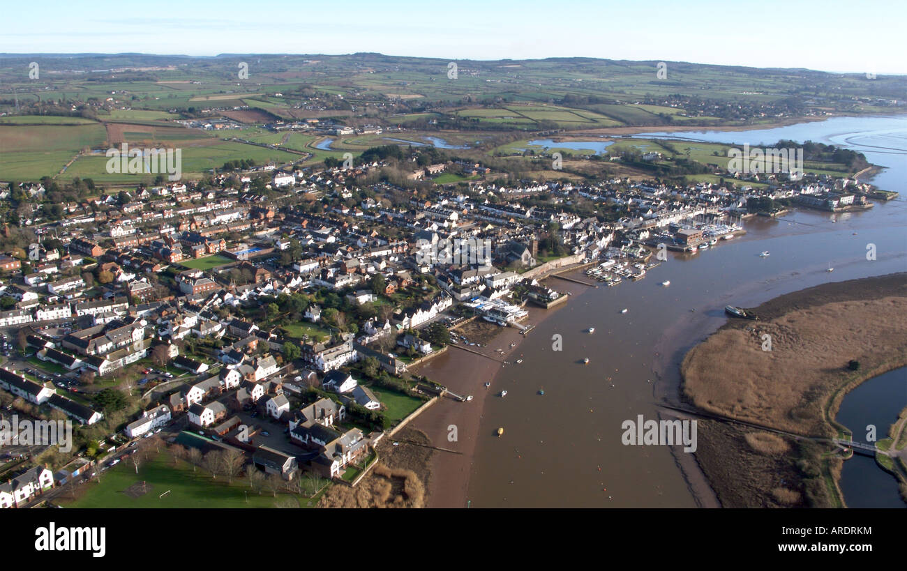 Aerial views over Topsham. Exeter. Devon. UK Stock Photo Alamy
