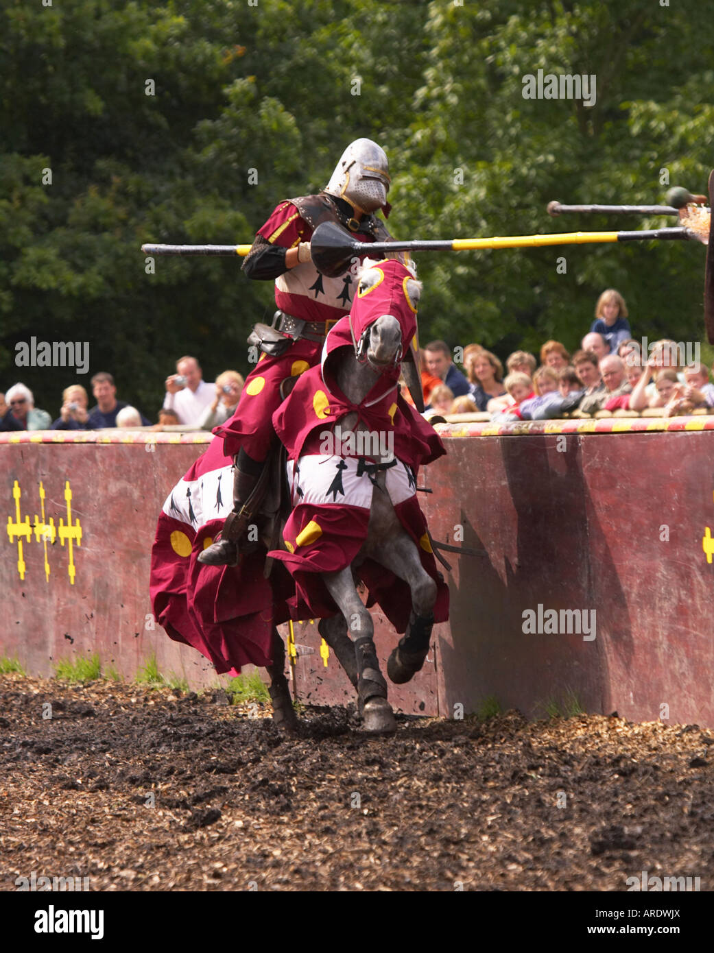 Horse rider jousting Stock Photo Alamy