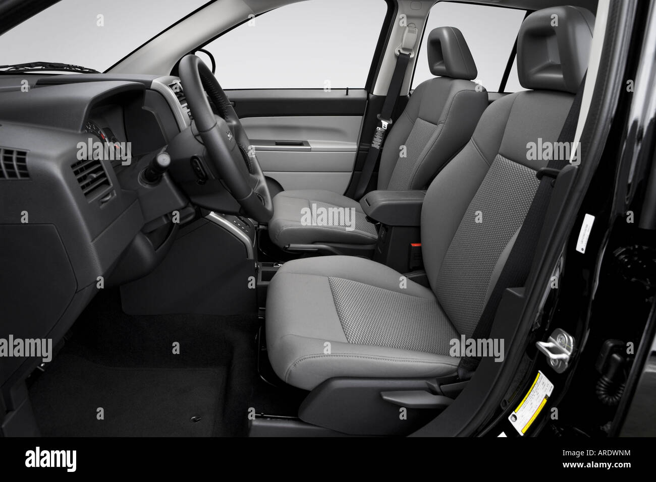 2007 Jeep Compass Sport in Black - Front seats Stock Photo