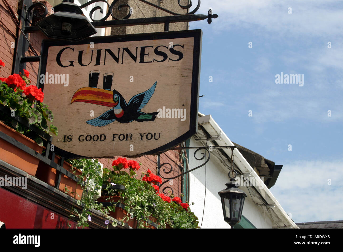 Guinness sign outside pub in Enniscorthy, County Wexford, Ireland Stock Photo