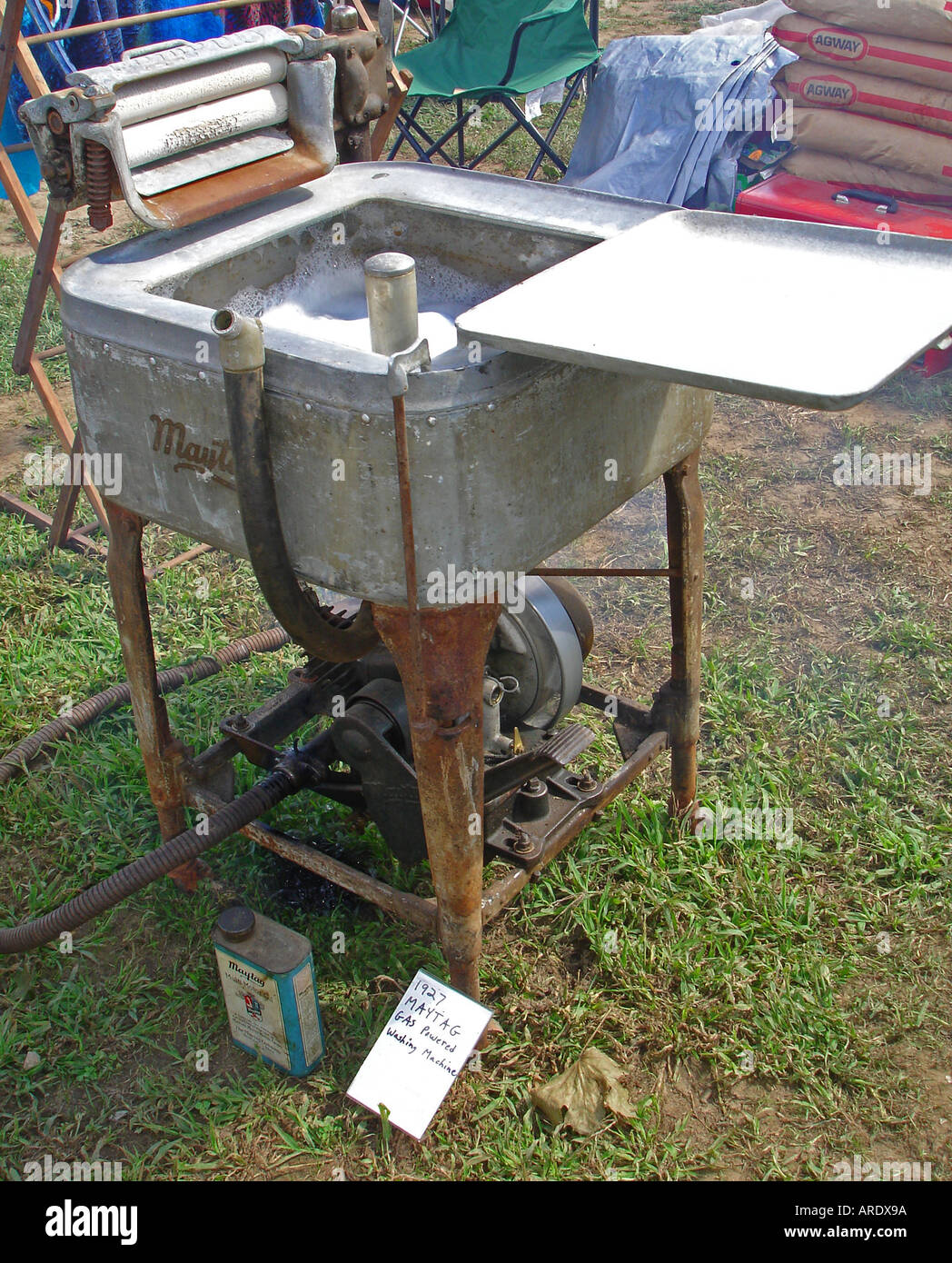 Antique 1927 Maytag laundry washer at Labor Day Woodstock Fair in Connecticut Stock Photo