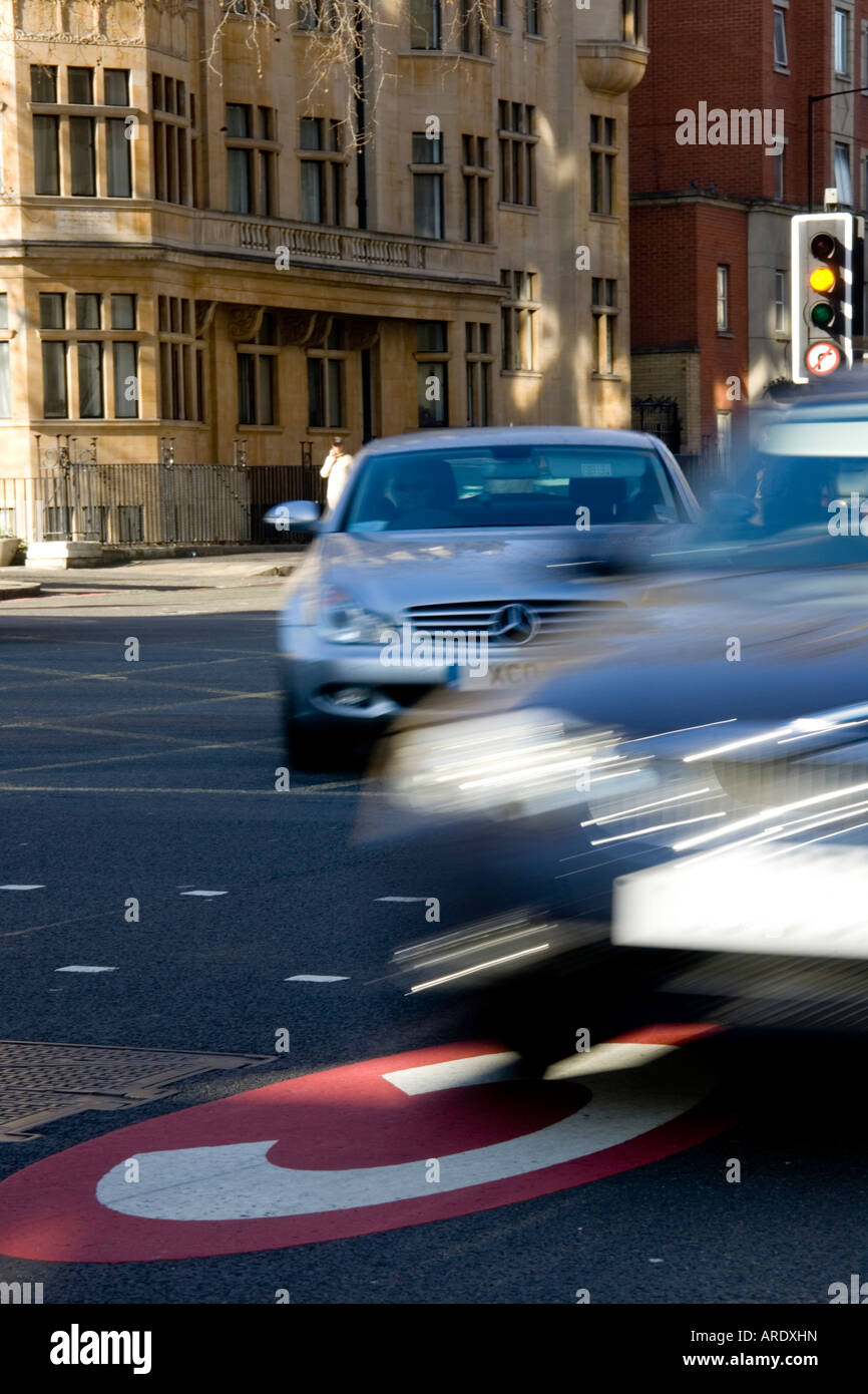 Car entering the congestion charge zone, London Stock Photo Alamy