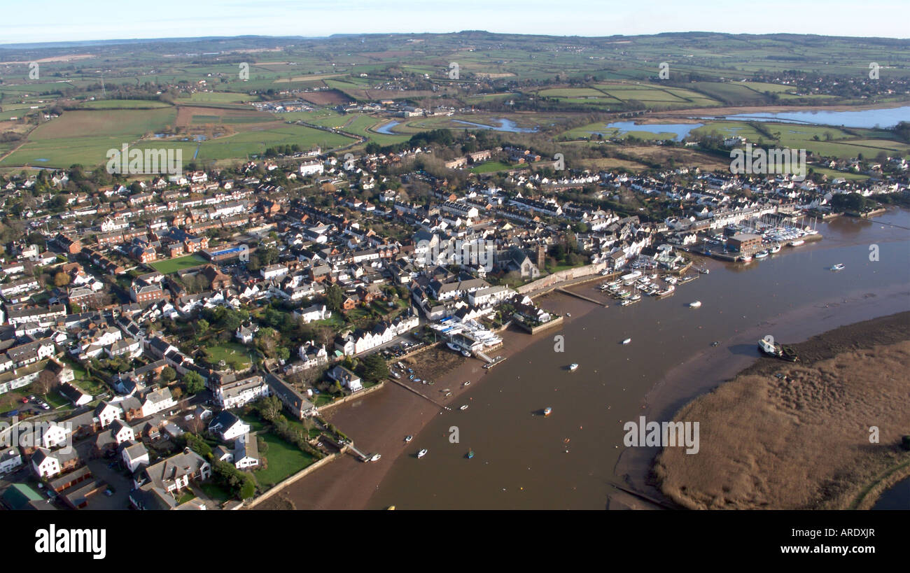 Aerial views over Topsham. Exeter. Devon. UK Stock Photo Alamy