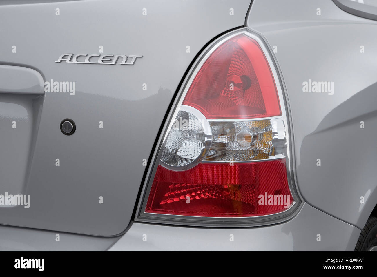 2007 Hyundai Accent SE in Silver Tail light Stock Photo Alamy