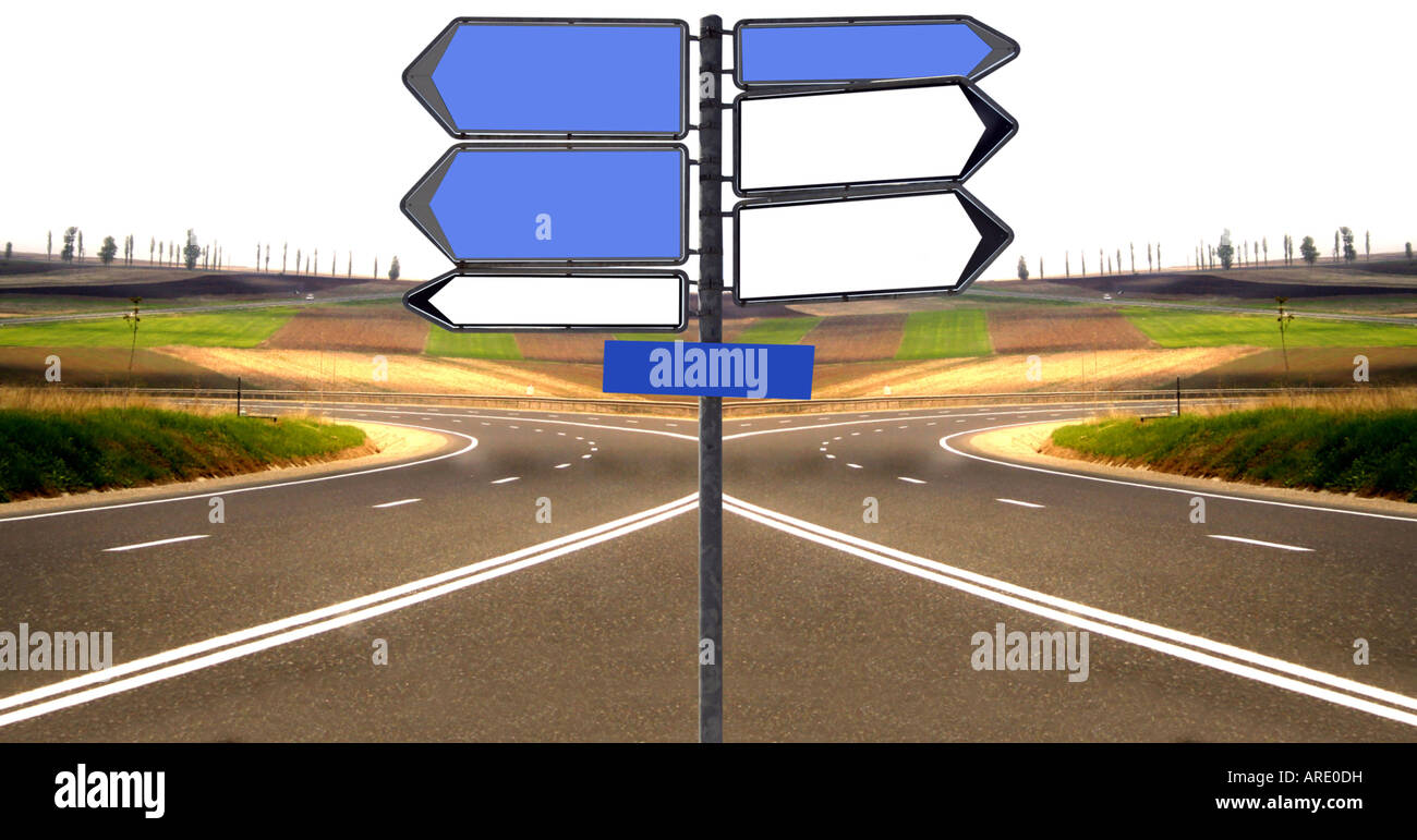 Big Indicator on road; roadsign Stock Photo Alamy