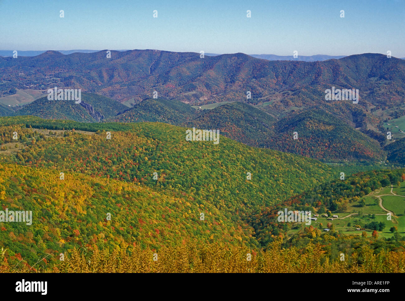 Looking East From Spruce Knob, Judy Gap, West Virginia, USA Stock Photo