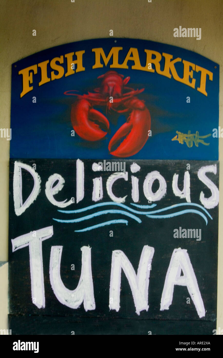 Sign outside a fish market in Perth Western Australia Stock Photo Alamy