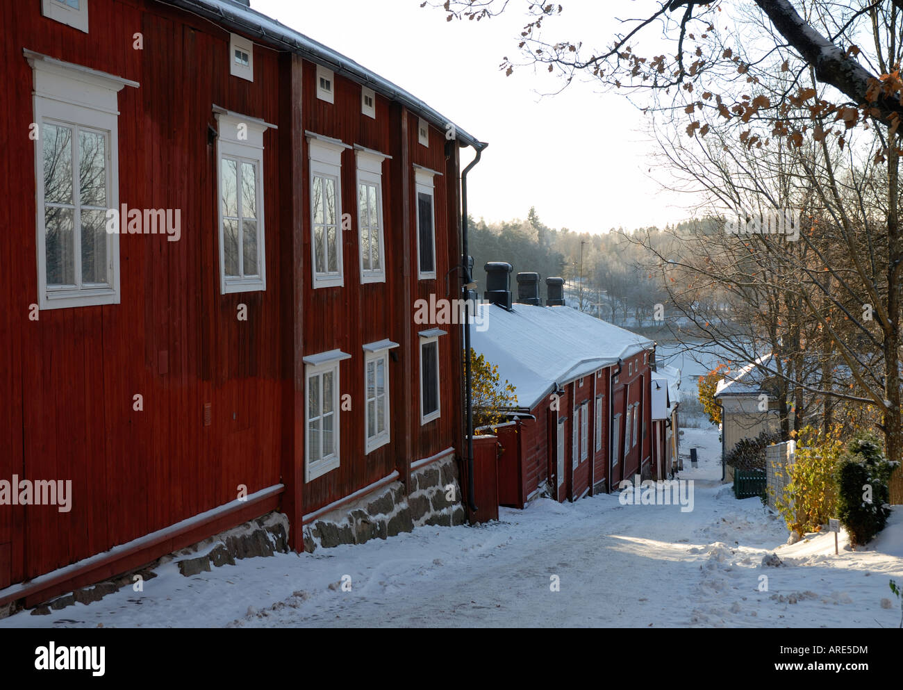 Red wood wooden house houses hi-res stock photography and images - Alamy