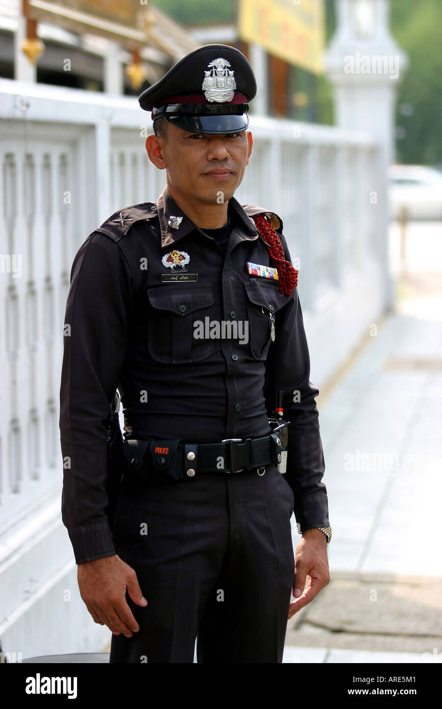 Thailand Bangkok Policeman on duty Stock Photo - Alamy