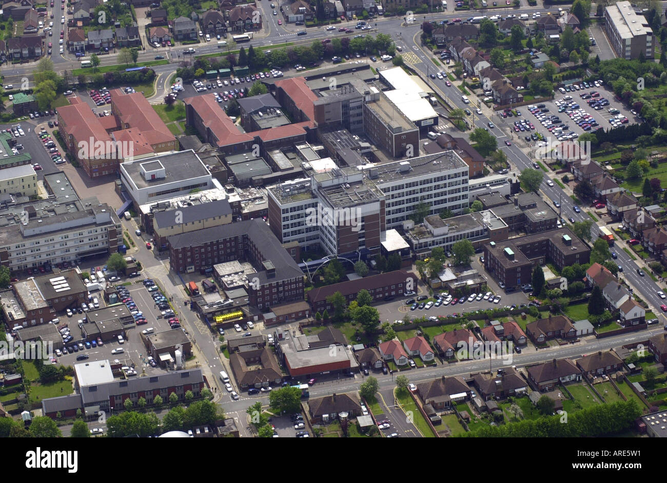 Aerial view of Luton and Dunstable hospital Luton Beds UK Stock Photo