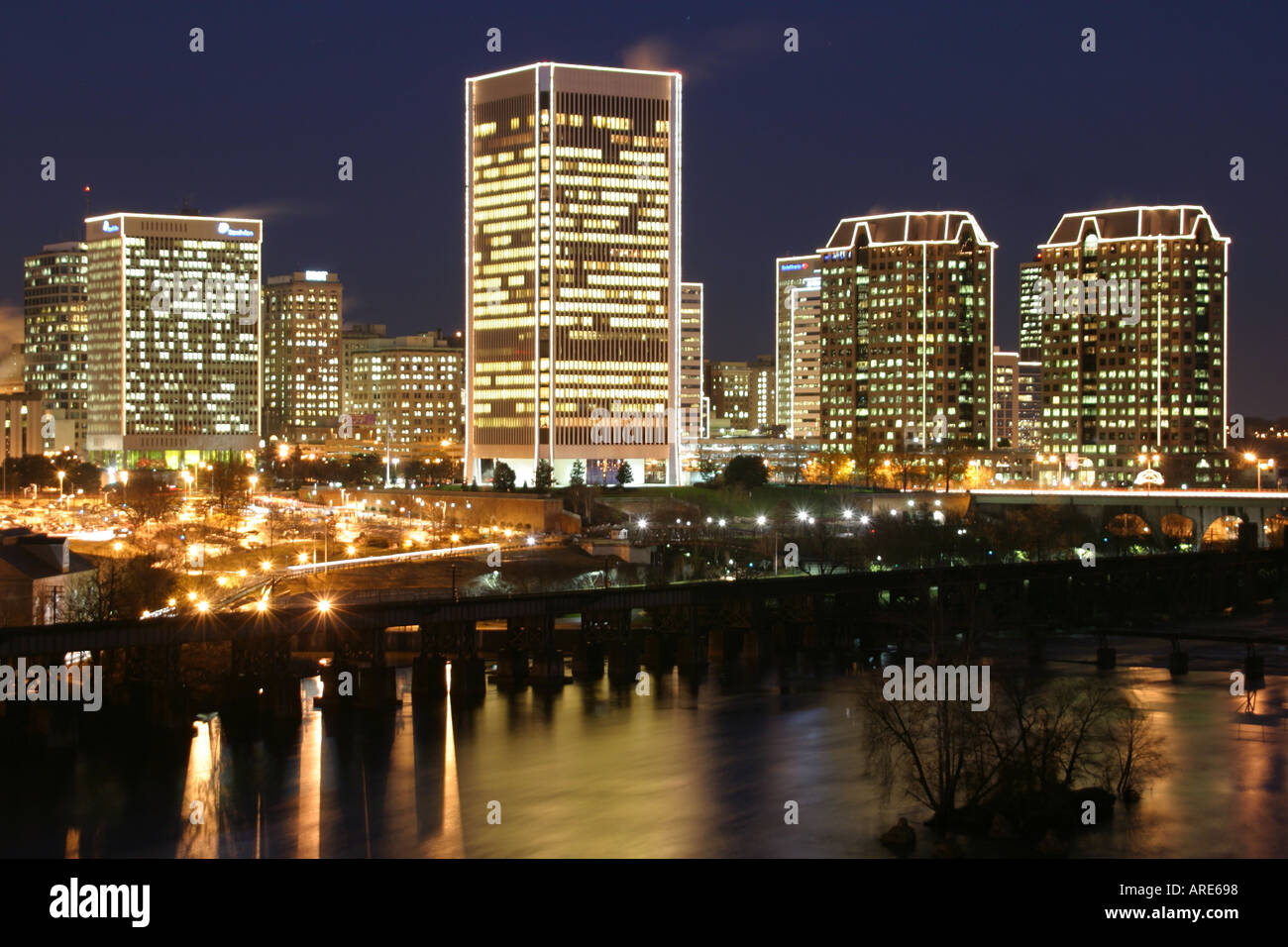Richmond Virginia,James River water,city skyline cityscape,downtown