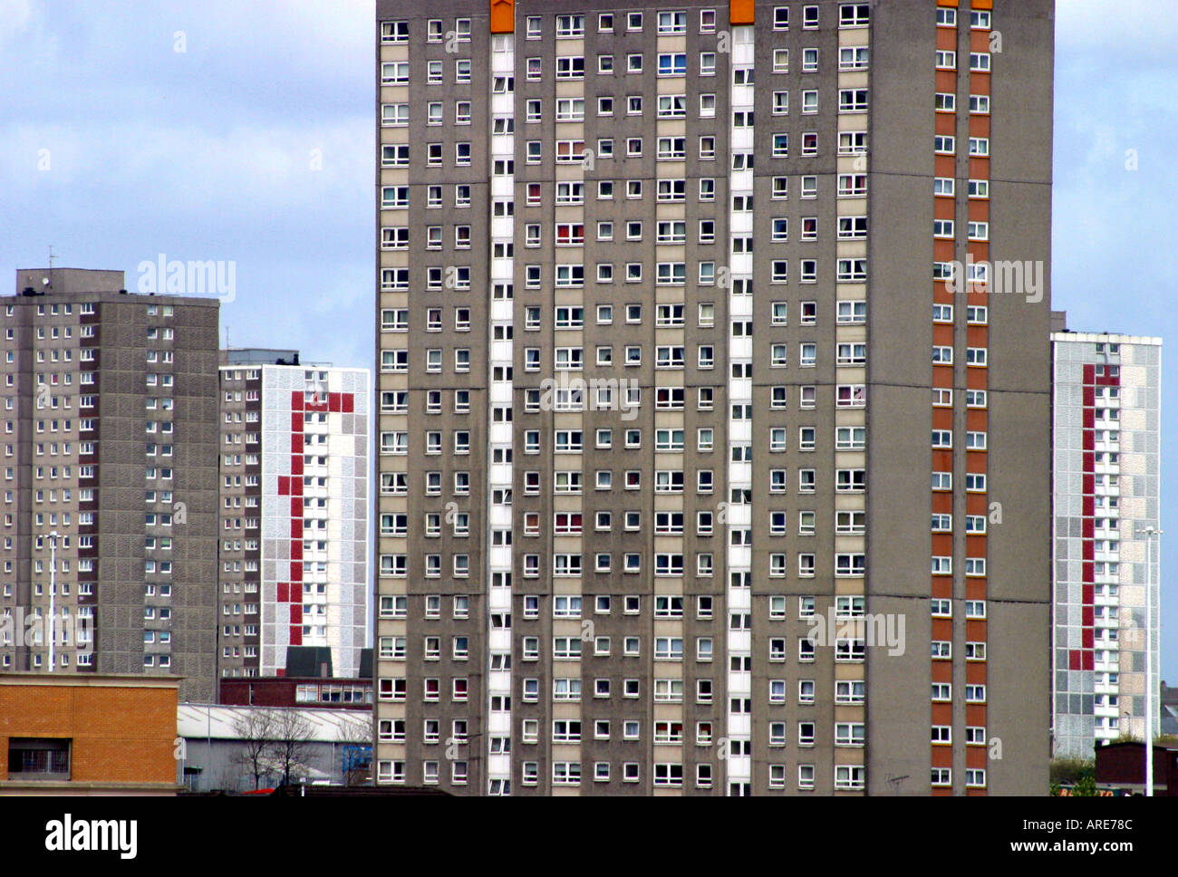 Inner city tower blocks Glasgow Scotland Stock Photo