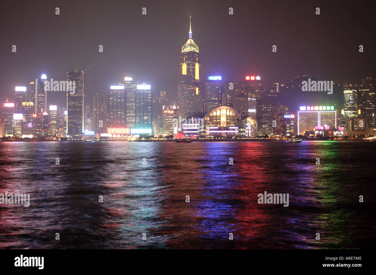 Hong Kong Island Skyline at Night , Hong Kong China Stock Photo - Alamy