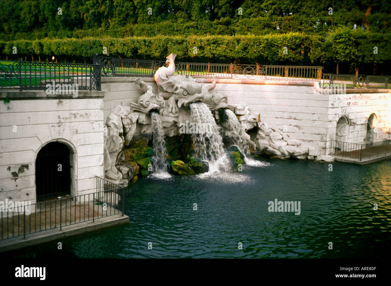 Fountain in the park of the Palace of Caserta. Stock Photo