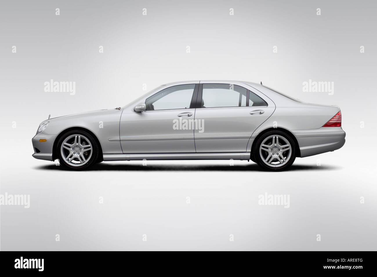 2006 Mercedes-Benz S500 in Silver - Drivers Side Profile Stock Photo