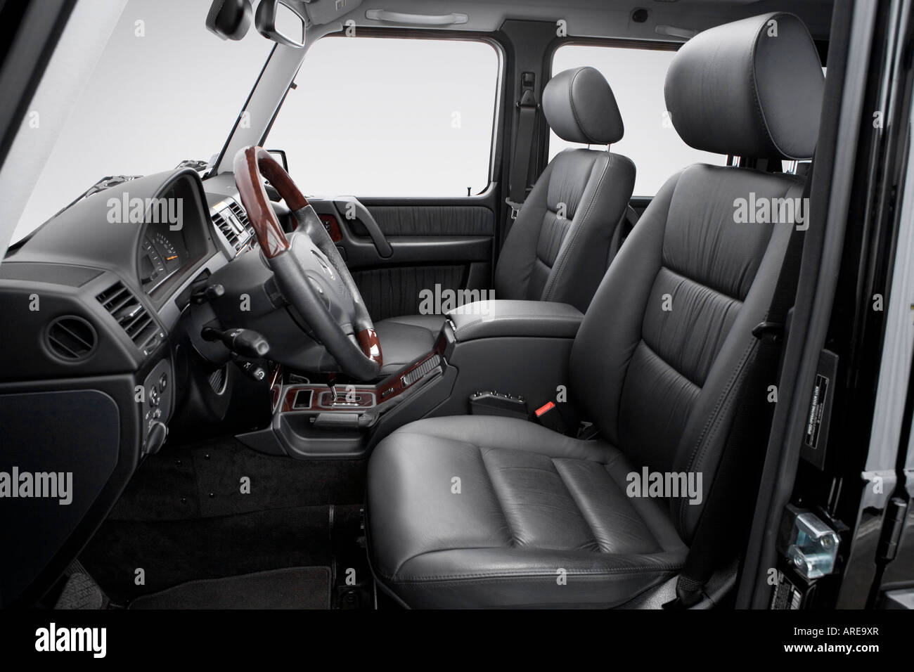 2004 Mercedes-Benz G500 in Black - Front seats Stock Photo
