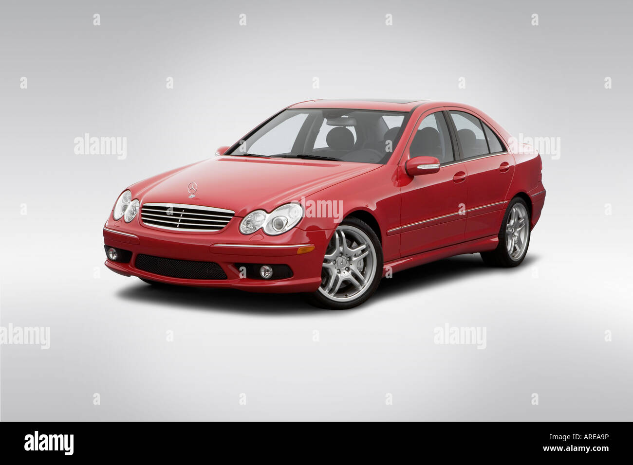2005 Mercedes-Benz C55 AMG in Red - Front angle view Stock Photo - Alamy