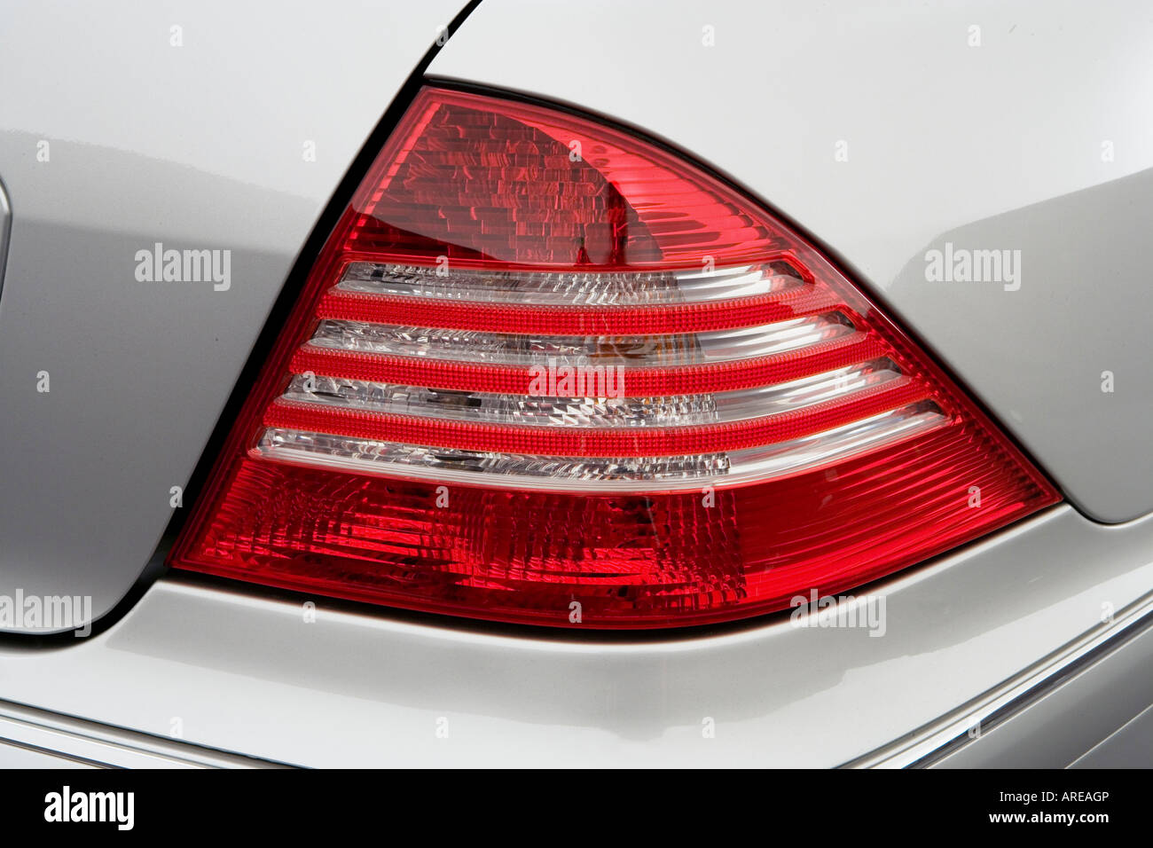 2006 Mercedes-Benz S500 in Silver - Tail light Stock Photo