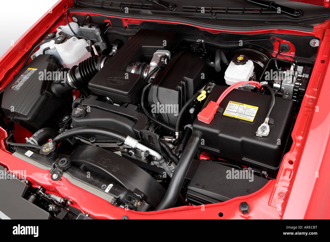 2006 GMC Canyon WT in Red - Engine Stock Photo - Alamy