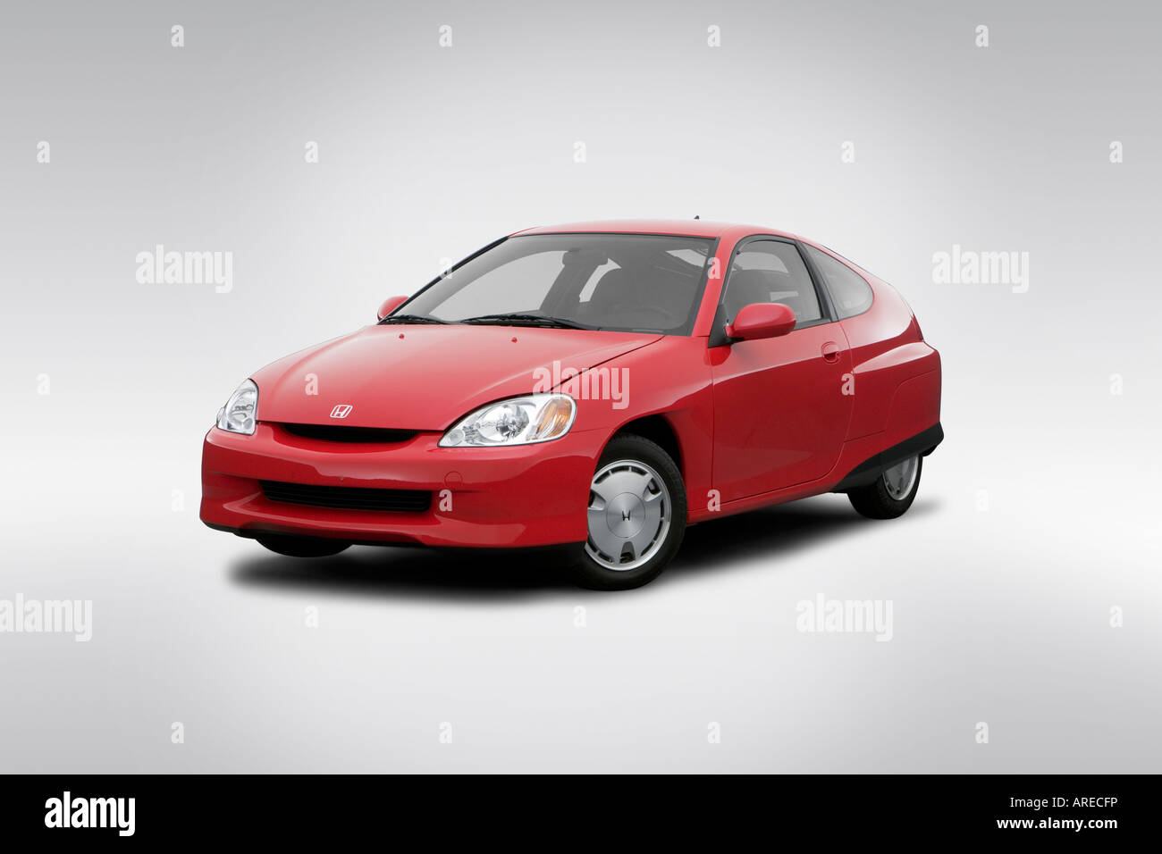 2006 Honda Insight Hybrid in Red - Front angle view Stock Photo