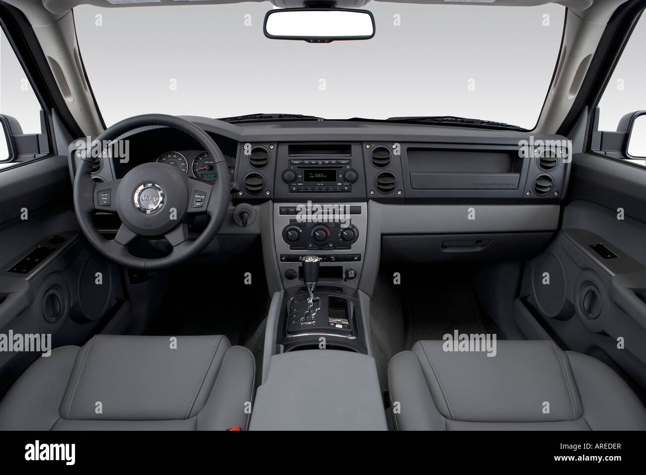 2006 Jeep Commander in Blue Dashboard, center console, gear shifter